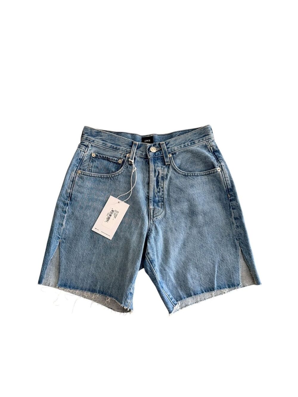 Edwin Cai 7" Denim Shorts Women's Size 25 NWT Blue Mid Rise Jean Shorts